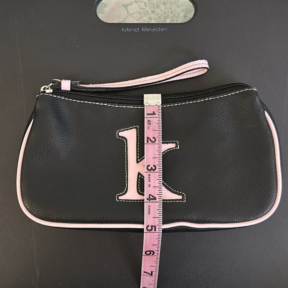 “K” initial black & pink wristlet, makeup, toiletry, cosmetic bag - Picture 4 of 8